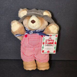 Vintage 1986 Wendys Dudley Furskins Plush Stuffed Toy Teddy Bear 7" w Tag